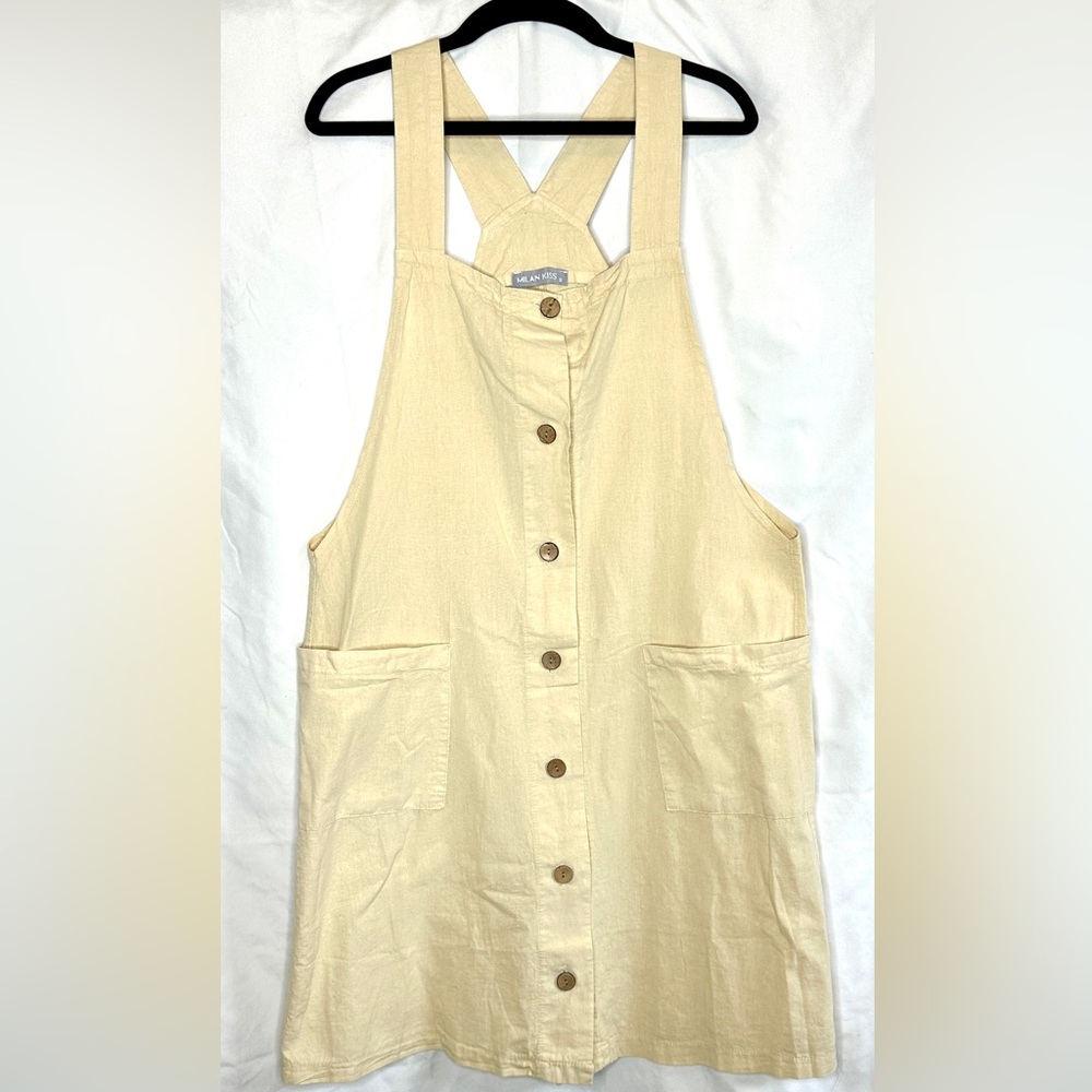 Milan Kiss 100% Linen Jumper Dress with Pockets
